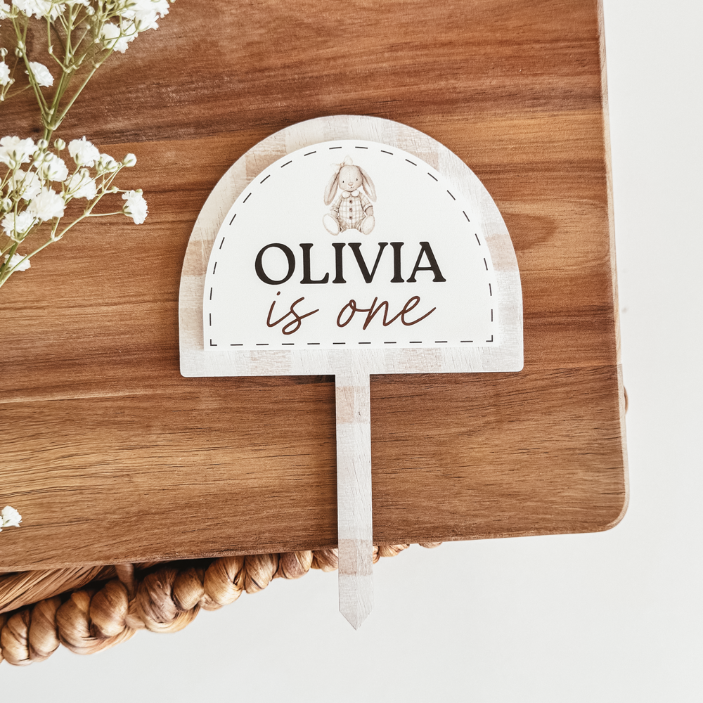 Gingham Arch Birthday Cake Topper