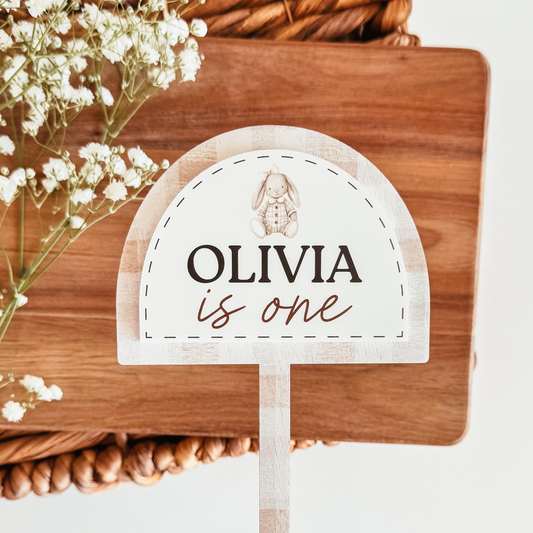 Gingham Arch Birthday Cake Topper