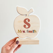 Load image into Gallery viewer, Teacher Apple Desk Sign (Printed)