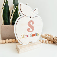 Load image into Gallery viewer, Teacher Apple Desk Sign (Printed)