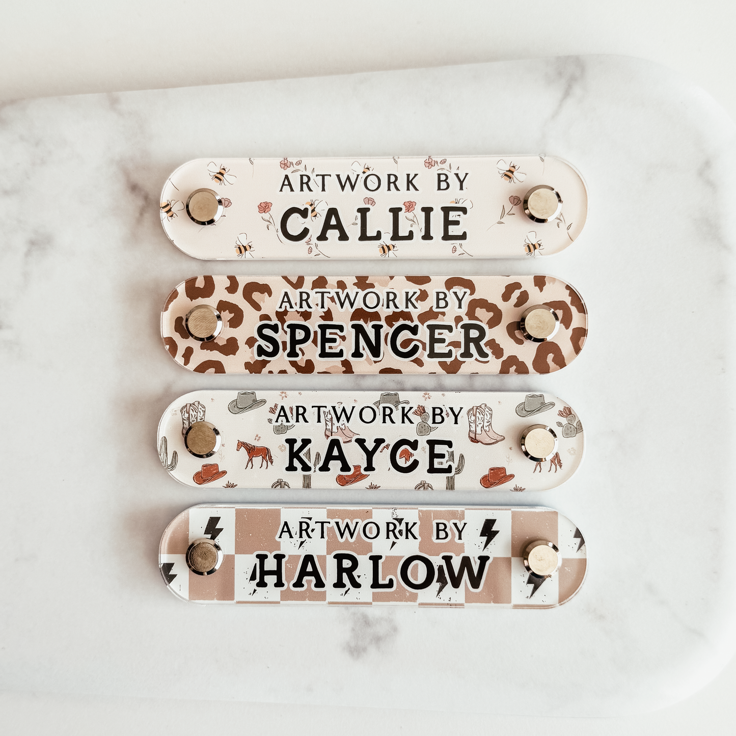 Printed Pattern Look What I Made Magnets