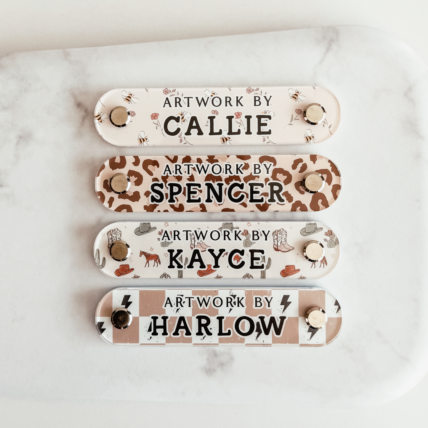 Printed Pattern Look What I Made Magnets