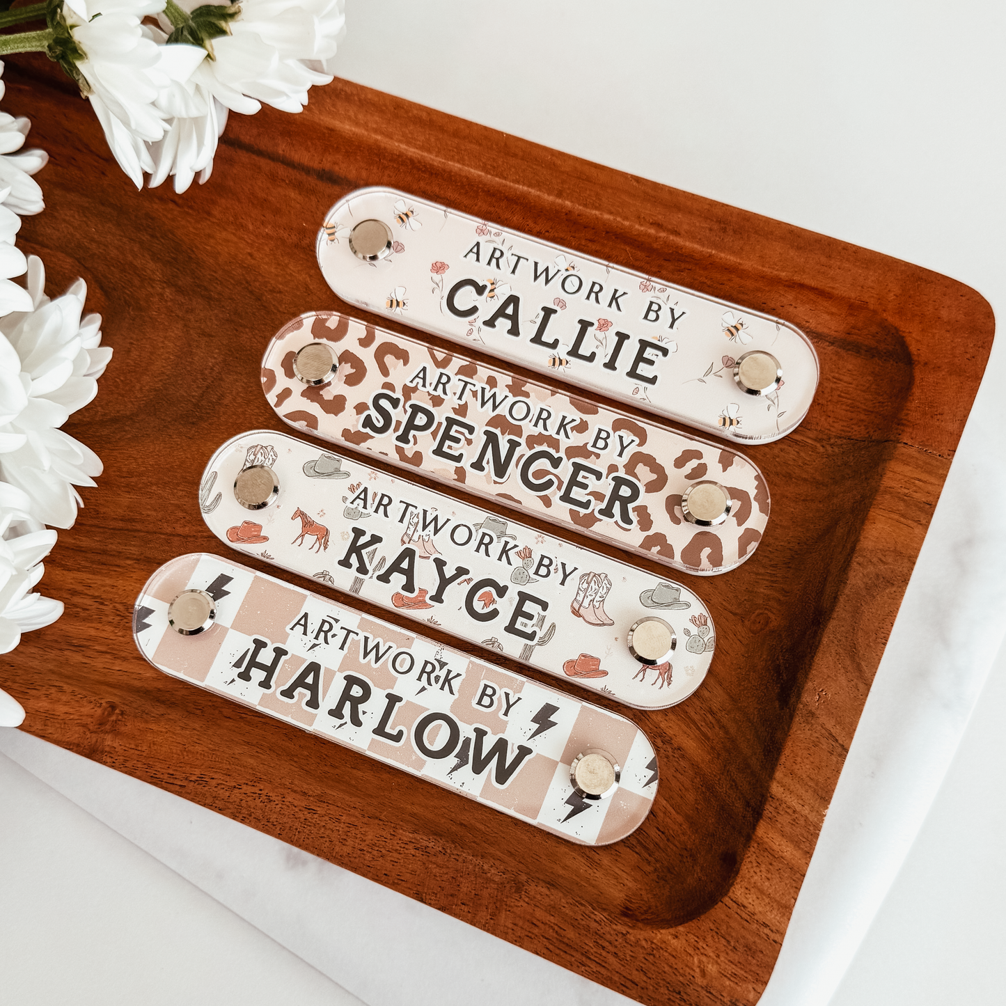 Printed Pattern Look What I Made Magnets