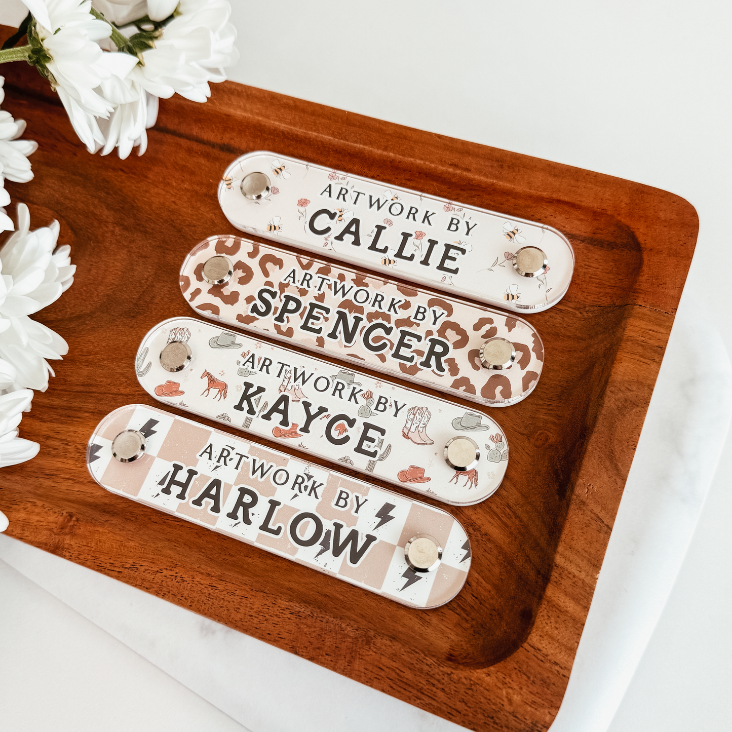 Printed Pattern Look What I Made Magnets