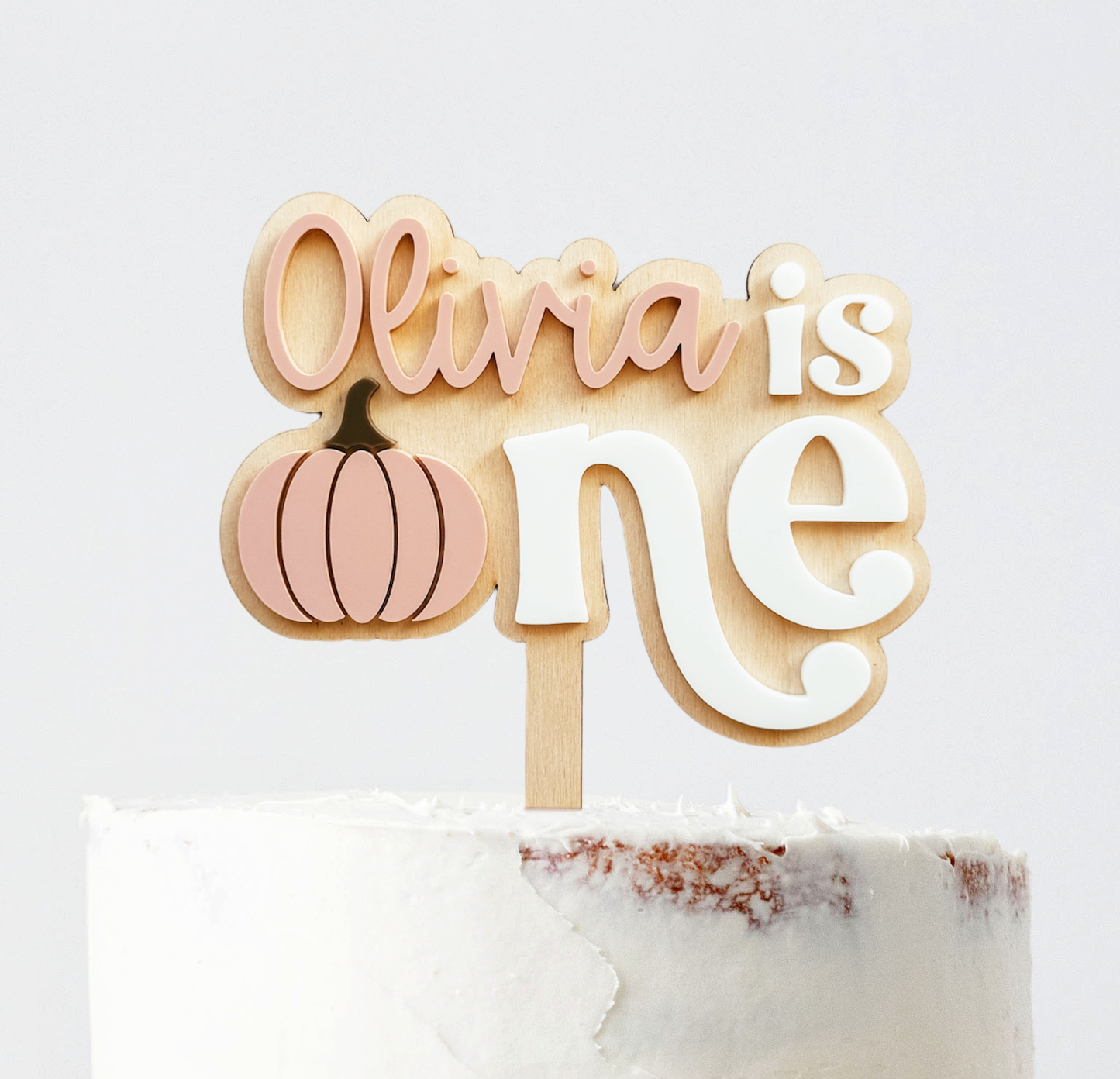 Custom One Pumpkin Cake Topper