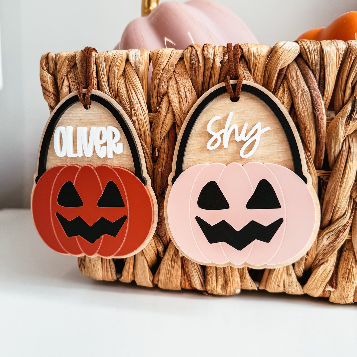 3D Pumpkin Candy Bucket Boo Basket Tag