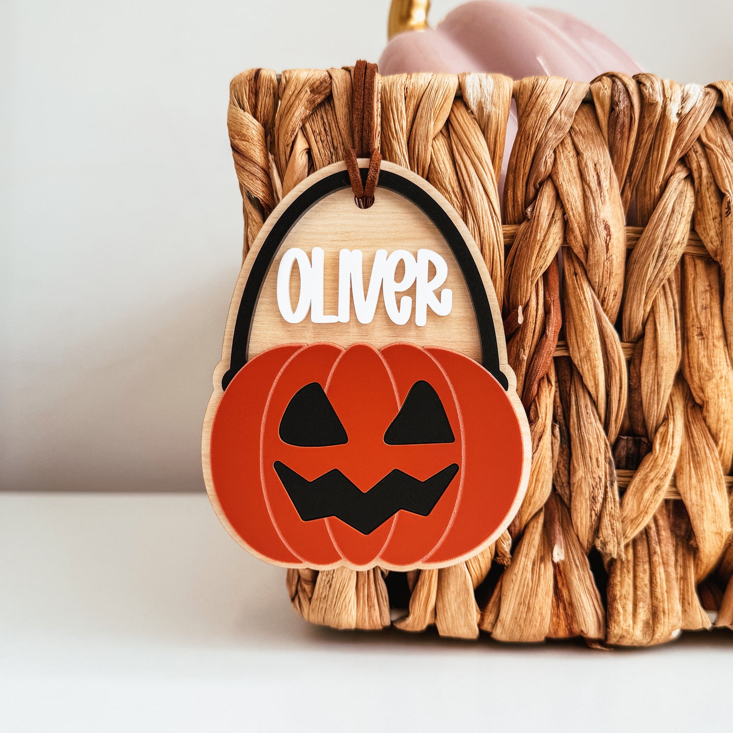 3D Pumpkin Candy Bucket Boo Basket Tag