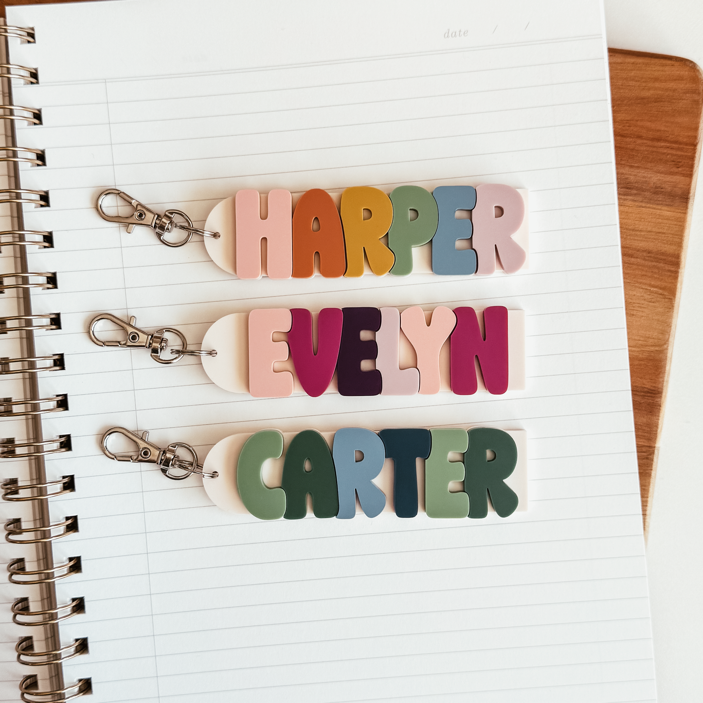 3D Rainbow Acrylic School Bag Tag