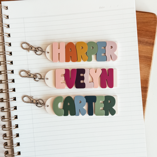 3D Rainbow Acrylic School Bag Tag