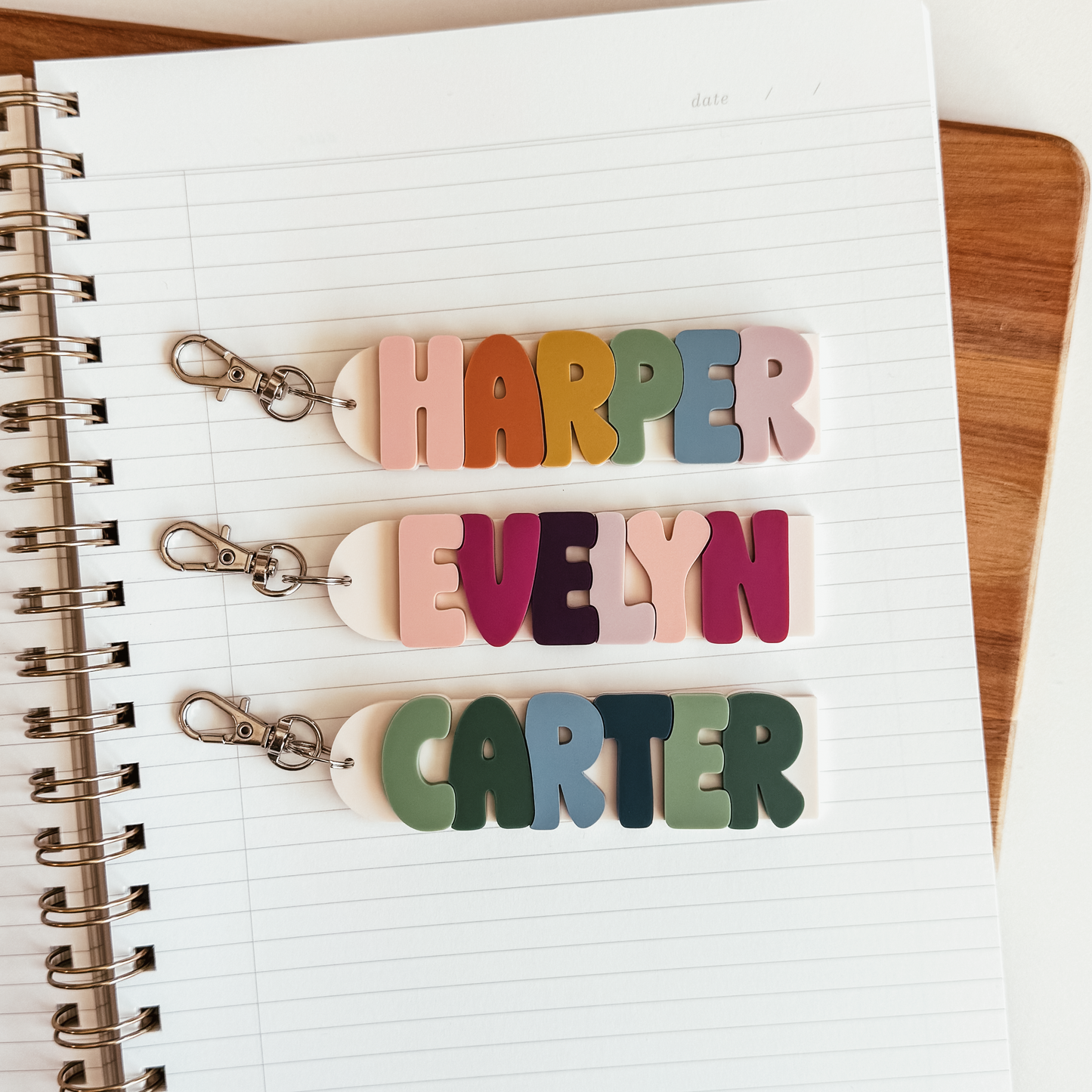 3D Rainbow Acrylic School Bag Tag