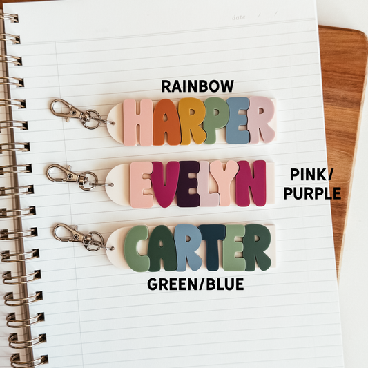 3D Rainbow Acrylic School Bag Tag