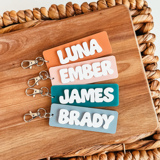 Personalized Bar Name Keychain (Bubble Font)