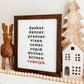 Reindeer Names Framed Sign