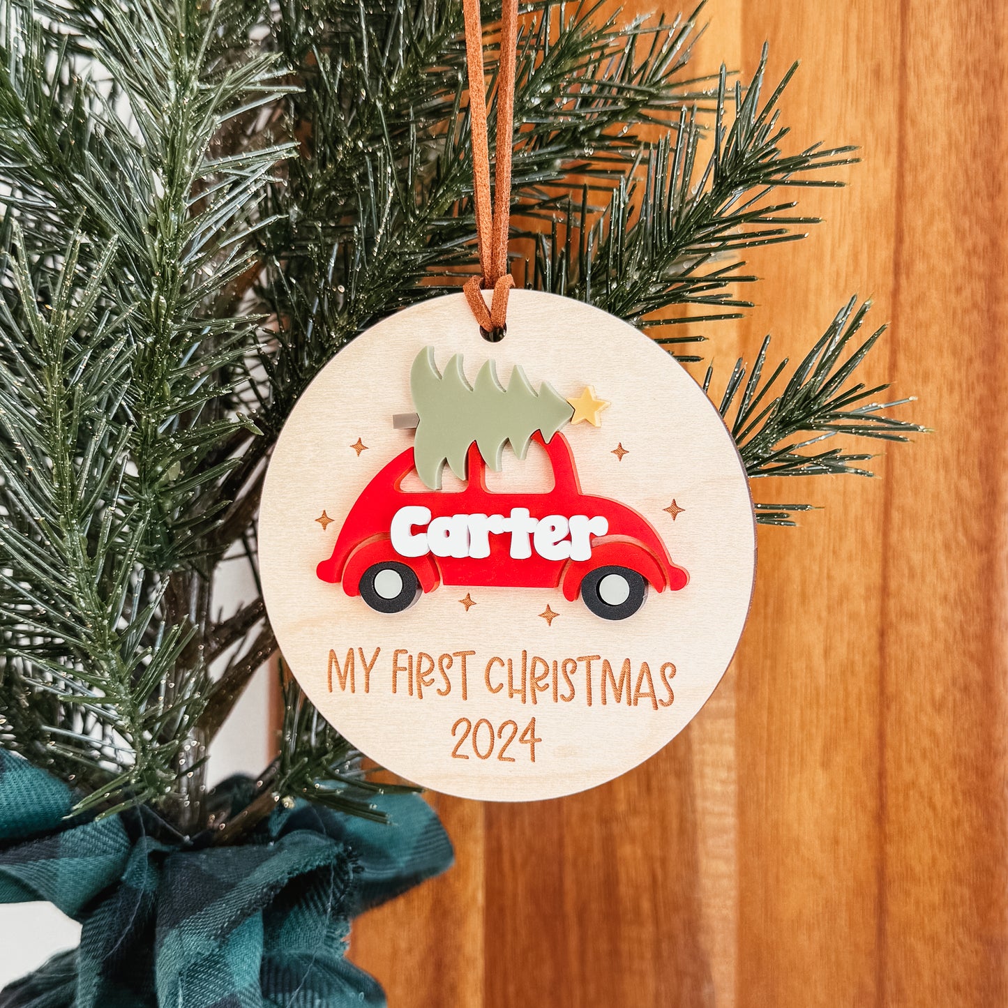 3D Groovy Car Christmas Ornament