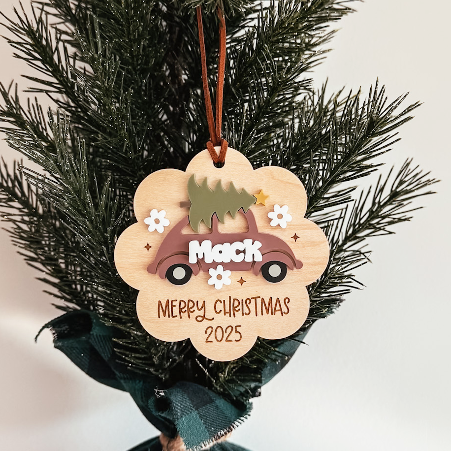 3D Groovy Car Christmas Ornament