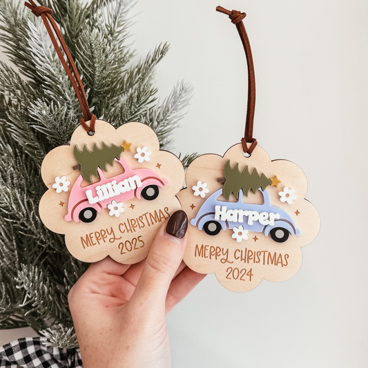 3D Groovy Car Christmas Ornament