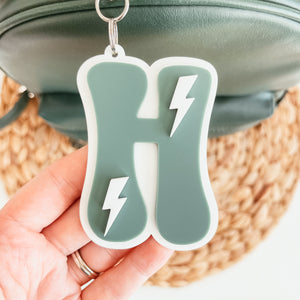 Retro Letter Bag Tag | Daisies or Lightning Bolts