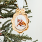 Wooden Bow Ribbon Frame Christmas Ornament