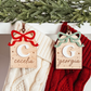 Wooden Arch With 3D Bow Christmas Stocking Tag