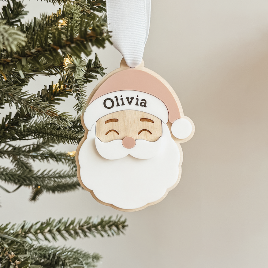 3D Santa Face Stocking Tag or Christmas Ornament