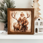 Santa Claus & Reindeer Vintage Inspired Christmas Sign