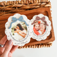 Floral Bee Scallop Photo Magnet