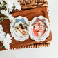 Floral Bee Scallop Photo Magnet