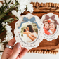 Floral Bee Scallop Photo Magnet