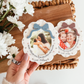 Floral Bee Scallop Photo Magnet