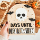 Skull and Bats Halloween Countdown Sign