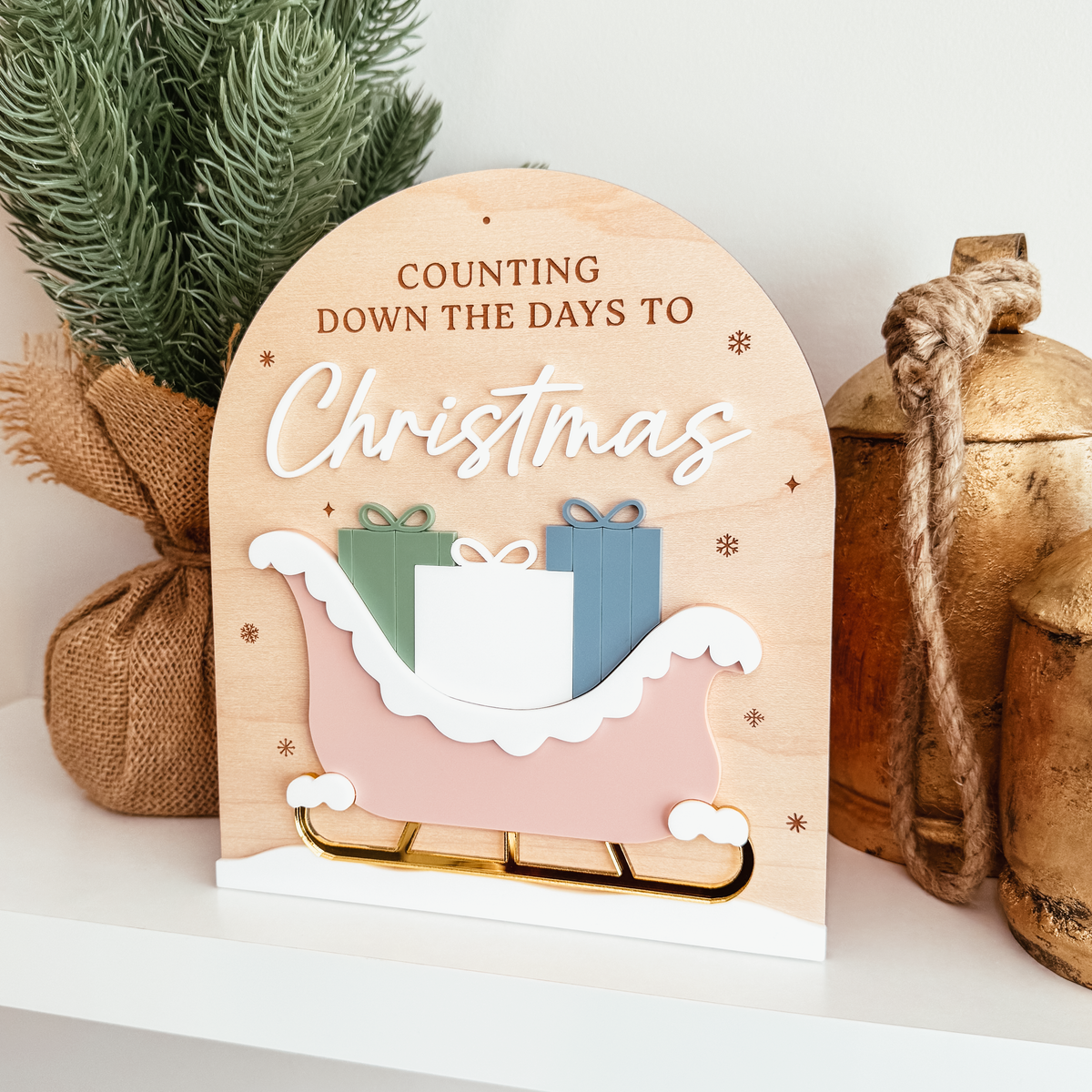 Sleigh Of Gifts Countdown To Christmas Dry Erase Sign