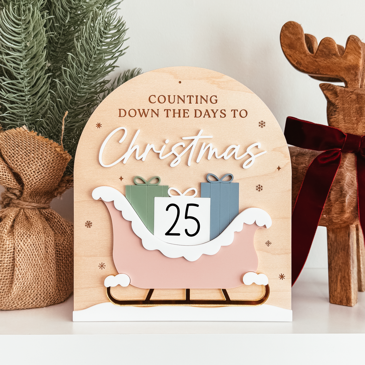 Sleigh Of Gifts Countdown To Christmas Dry Erase Sign