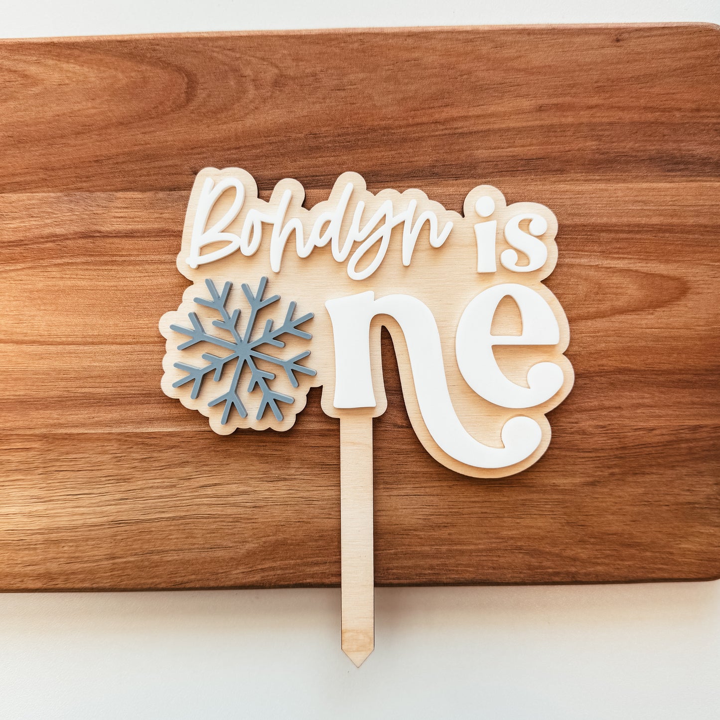 Custom One Snowflake Cake Topper