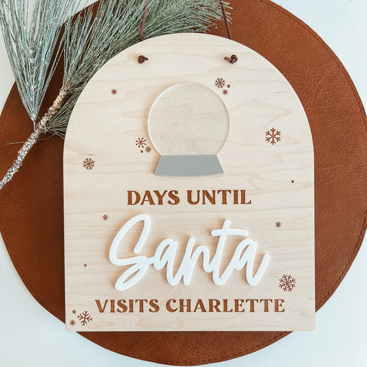 Snow Globe Christmas Countdown Sign