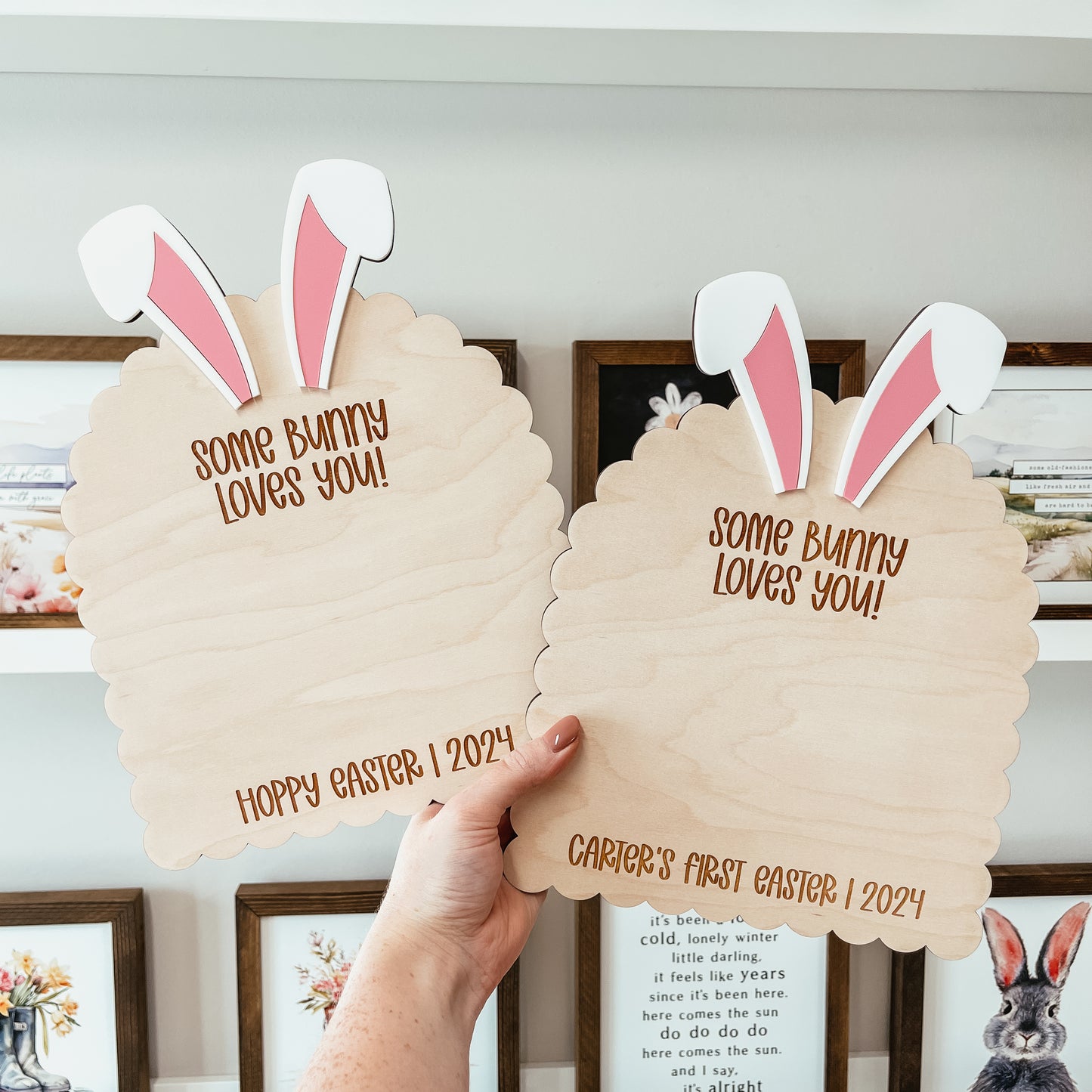 Some Bunny Loves You DIY Footprint Sign