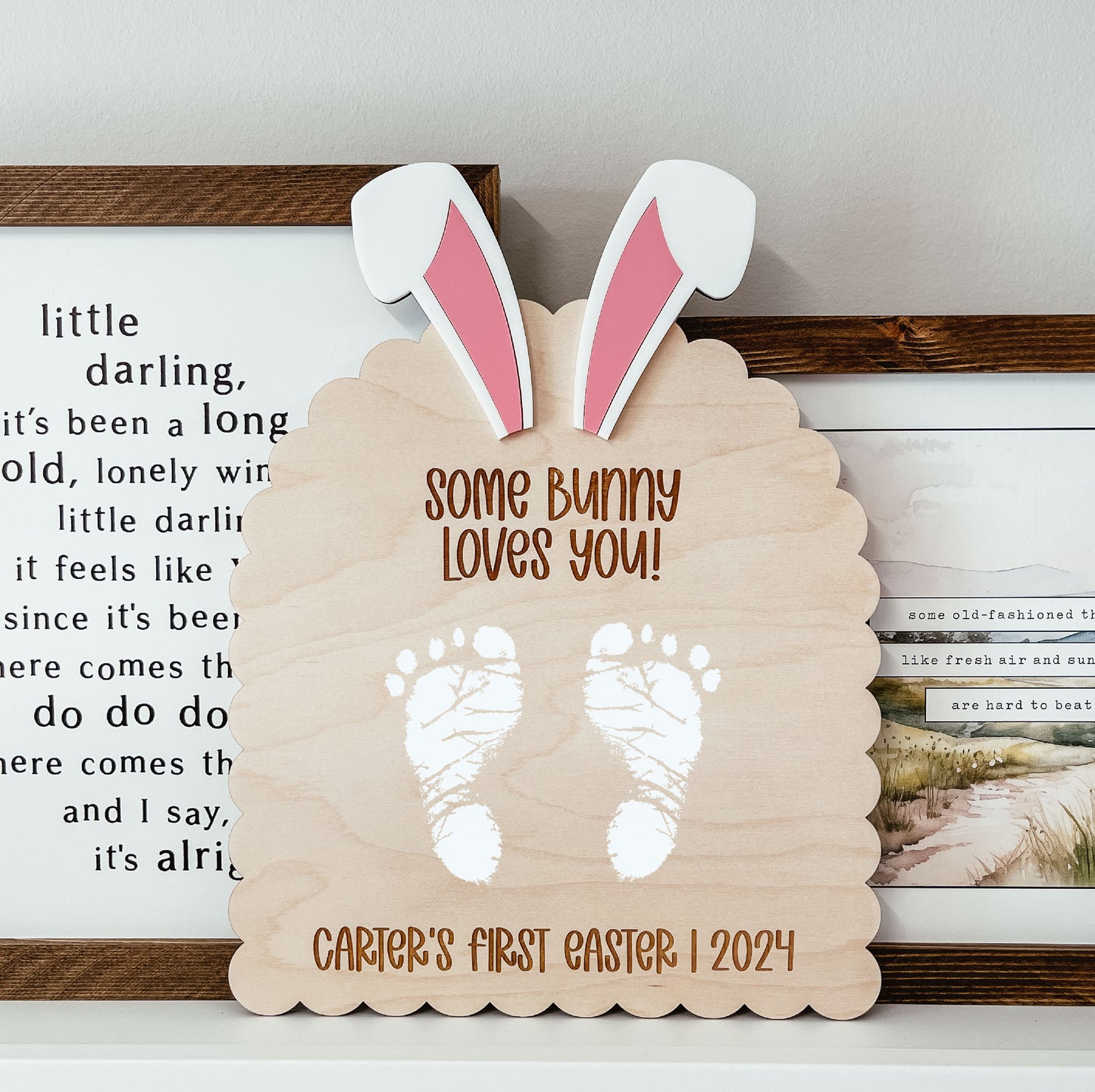 Some Bunny Loves You DIY Footprint Sign