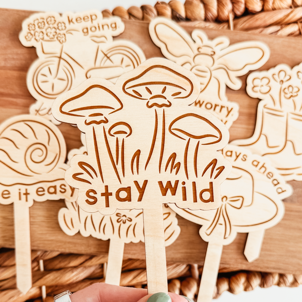 Spring Wooden Plant Stakes (Multiple Styles)