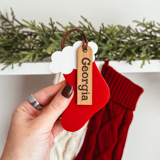 3D Holiday Stocking Christmas Stocking Tag