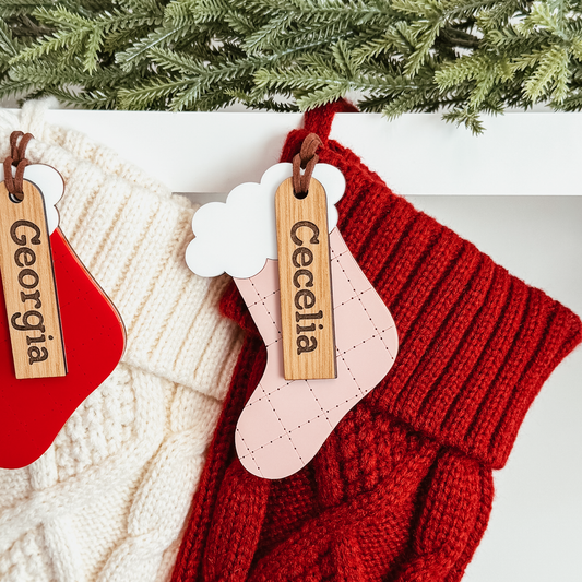 3D Holiday Stocking Christmas Stocking Tag