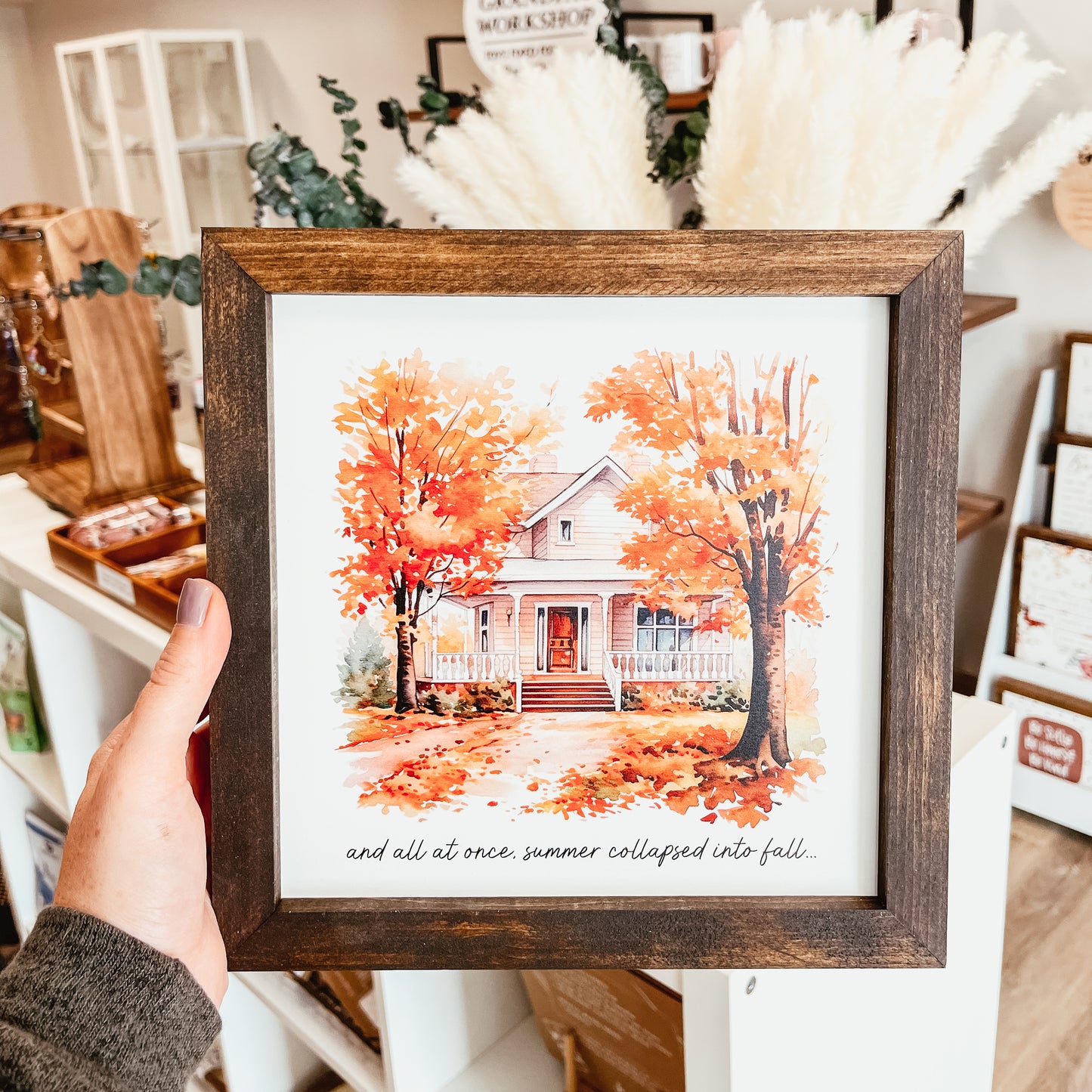 Summer Collapsed Into Fall Framed Sign