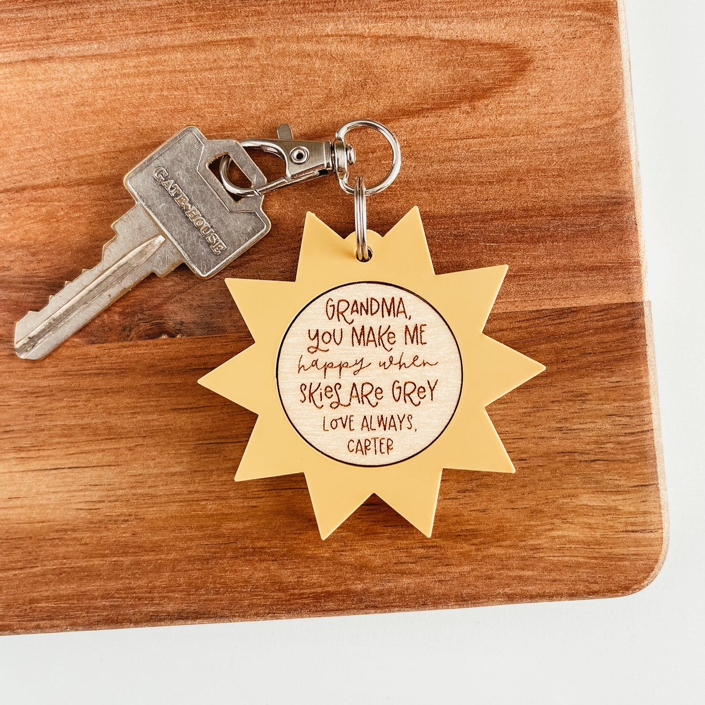 Personalized Mom/Grandma Sun Keychain