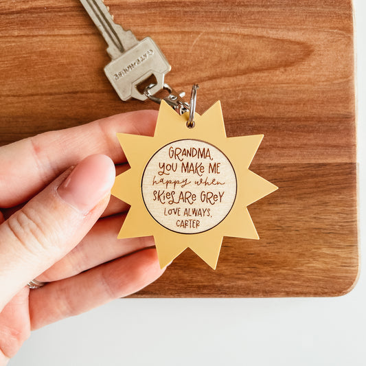 Personalized Mom/Grandma Sun Keychain