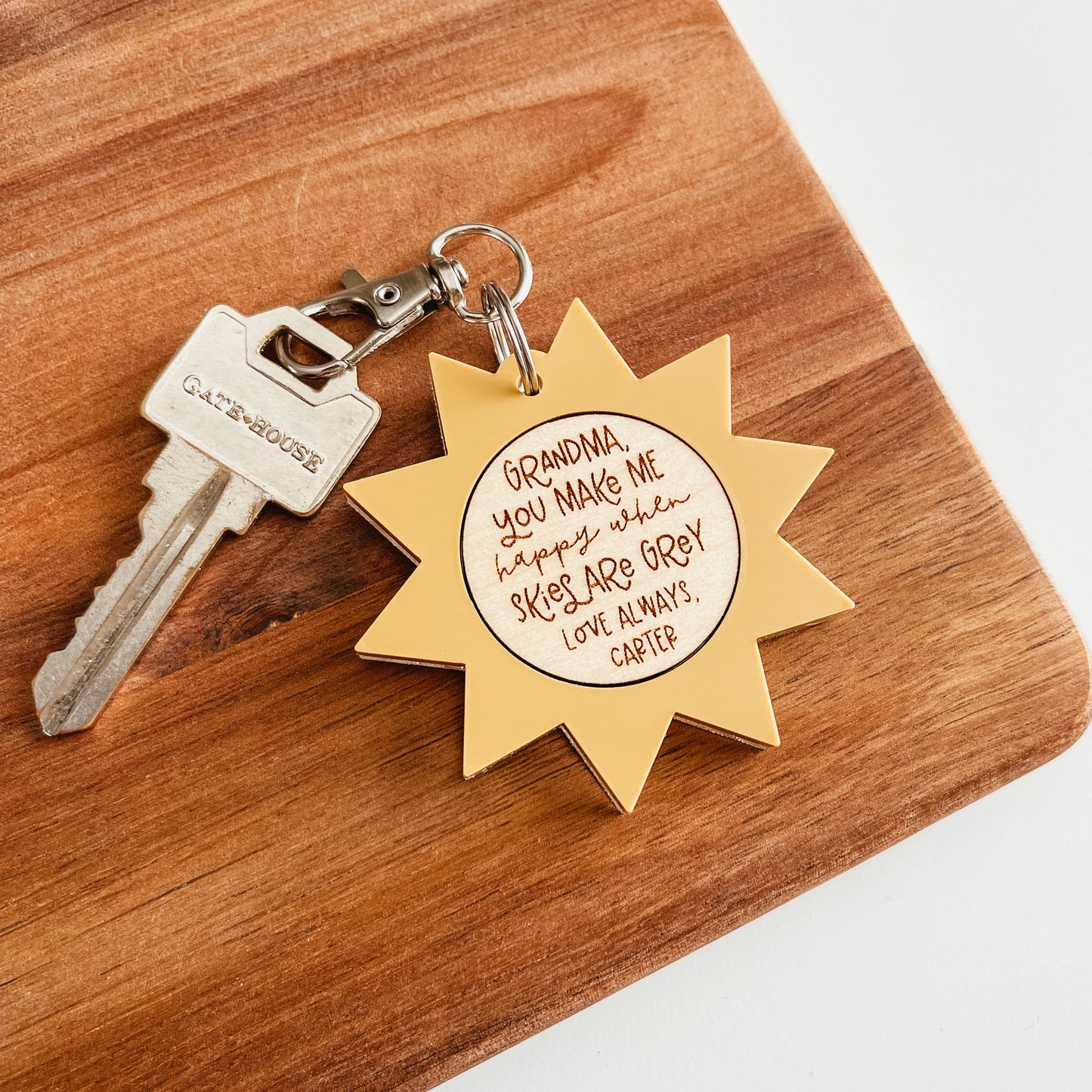 Personalized Mom/Grandma Sun Keychain