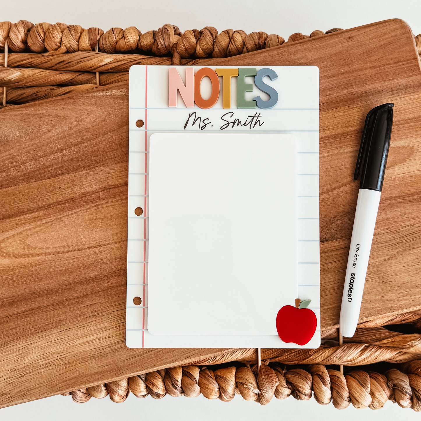 Personalized Acrylic Dry Erase Teacher Notepad