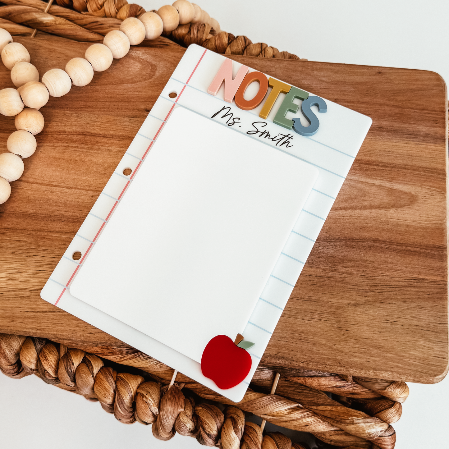 Personalized Acrylic Dry Erase Teacher Notepad