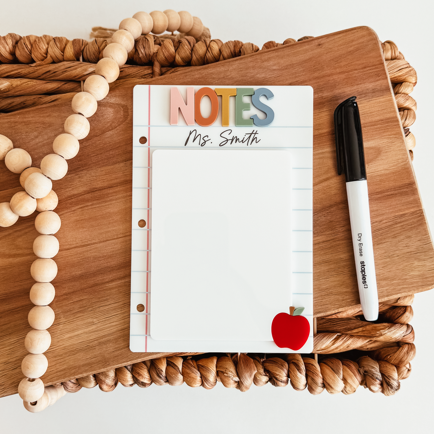 Personalized Acrylic Dry Erase Teacher Notepad