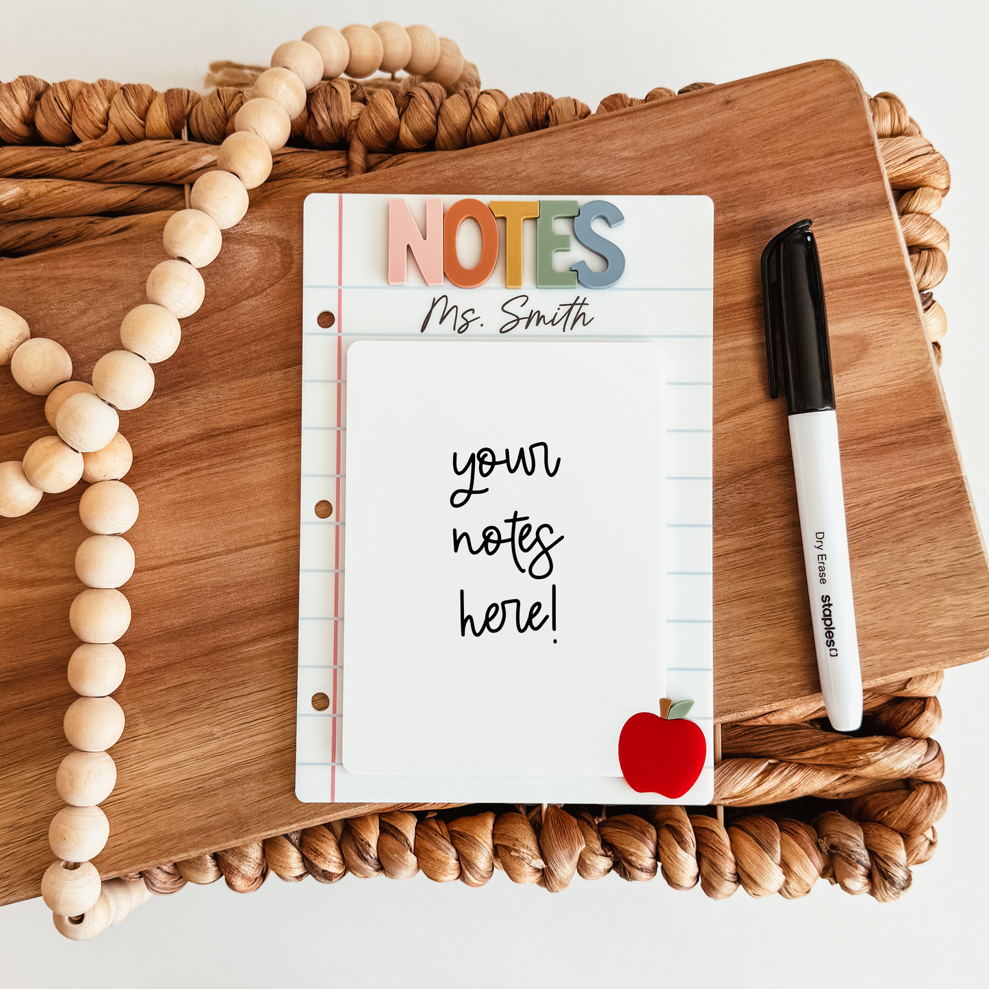 Personalized Acrylic Dry Erase Teacher Notepad
