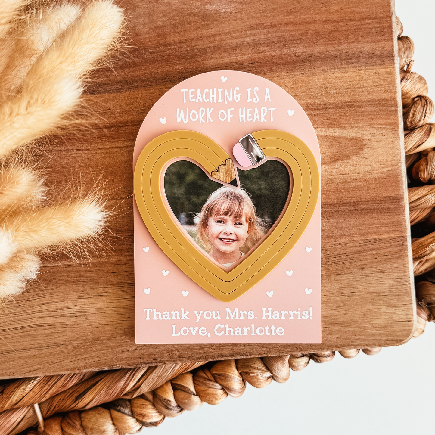 Teacher or Educator Heart Pencil Photo Magnet