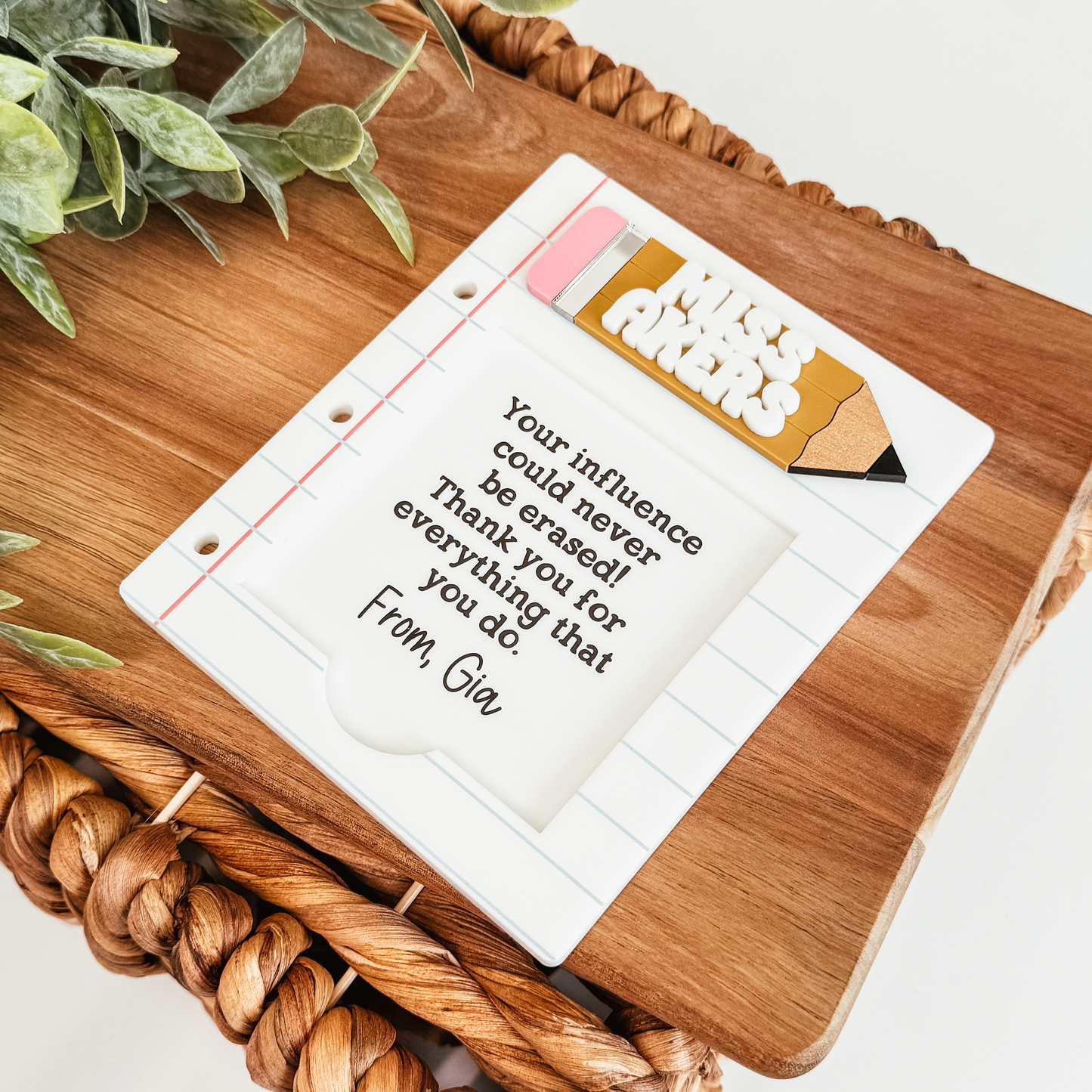 Acrylic Pencil & Paper Sticky Note Holder