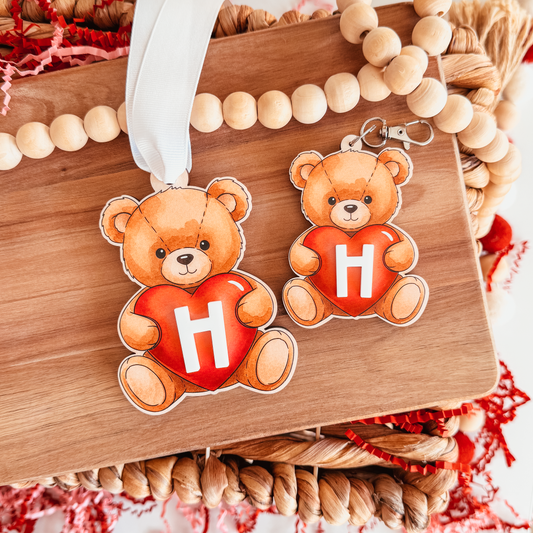 Teddy Bear Valentine's Day Basket Tag or Bag Tag